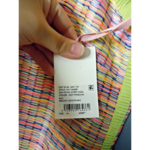 Alex Marie Ryan Corded Jacquard Dress Womens Size 14 Bright Colorful NWt $168 - Picture 6 of 11